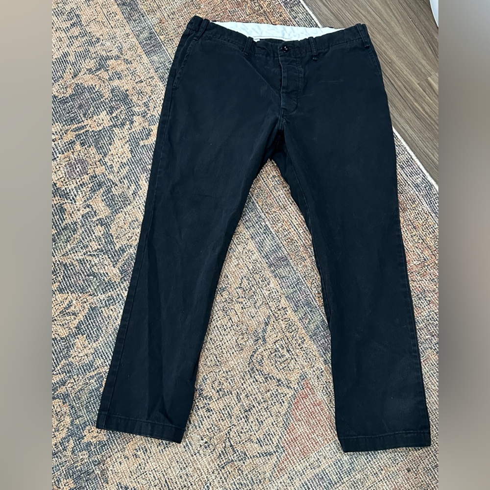 Buck Mason Officer Pants Mens navy Slub Twill pants 34/28